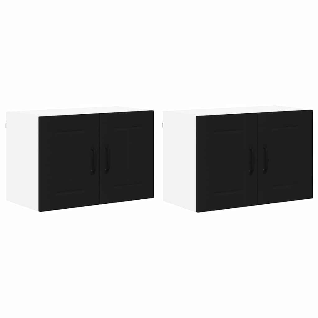 Küchenhängeschrank 2 pcs Schwarz 60 x 31 x 40 cm Holzwerkstoff
